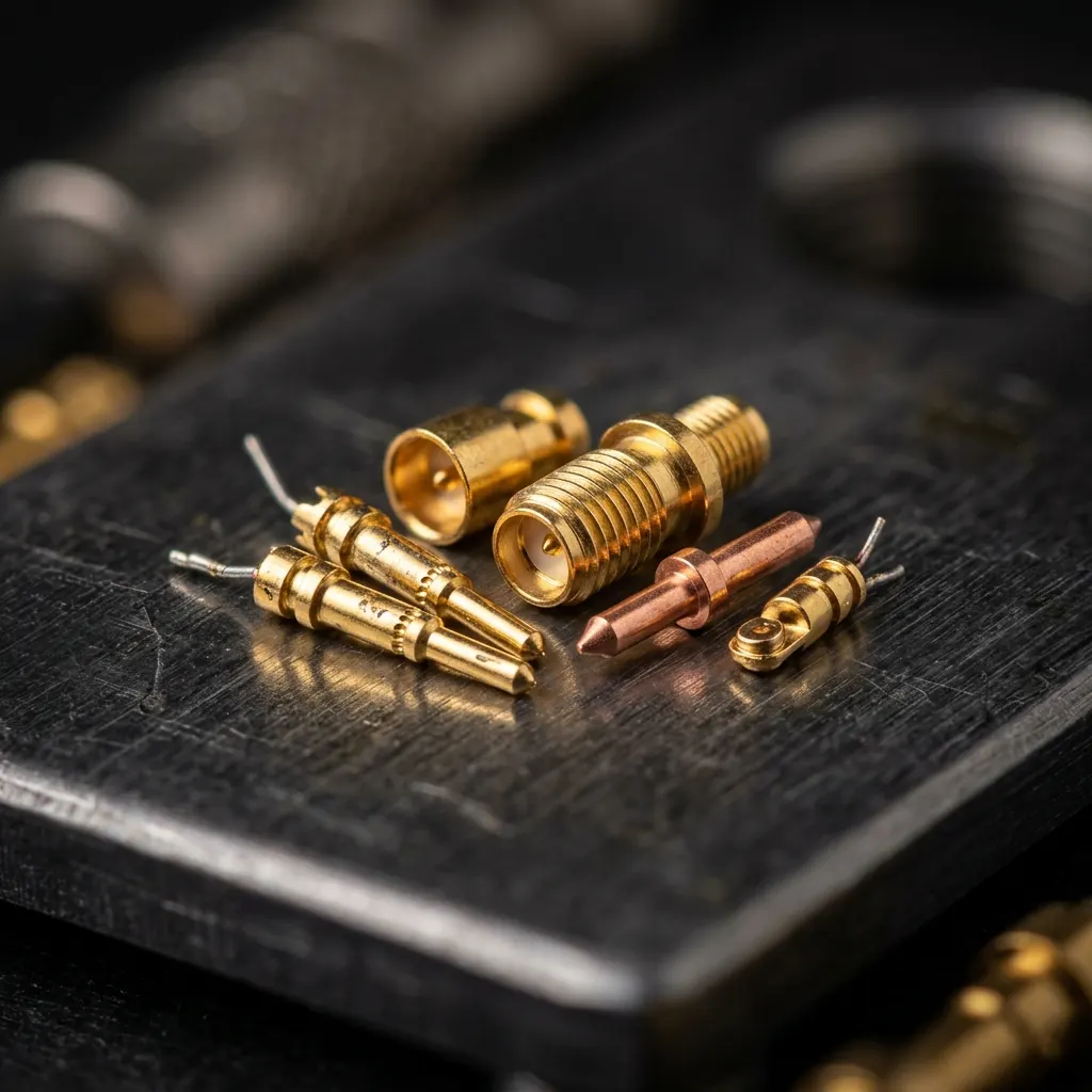 Precision electronic contact components produced with Swiss CNC machining