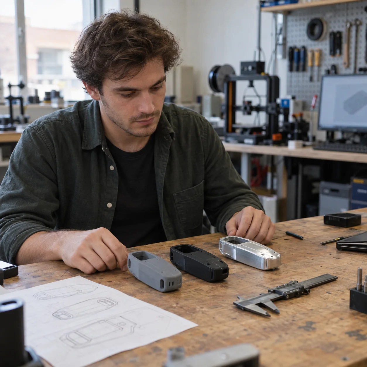 Startups & R&D Teams Startup engineering team iterating on prototypes and CNC parts