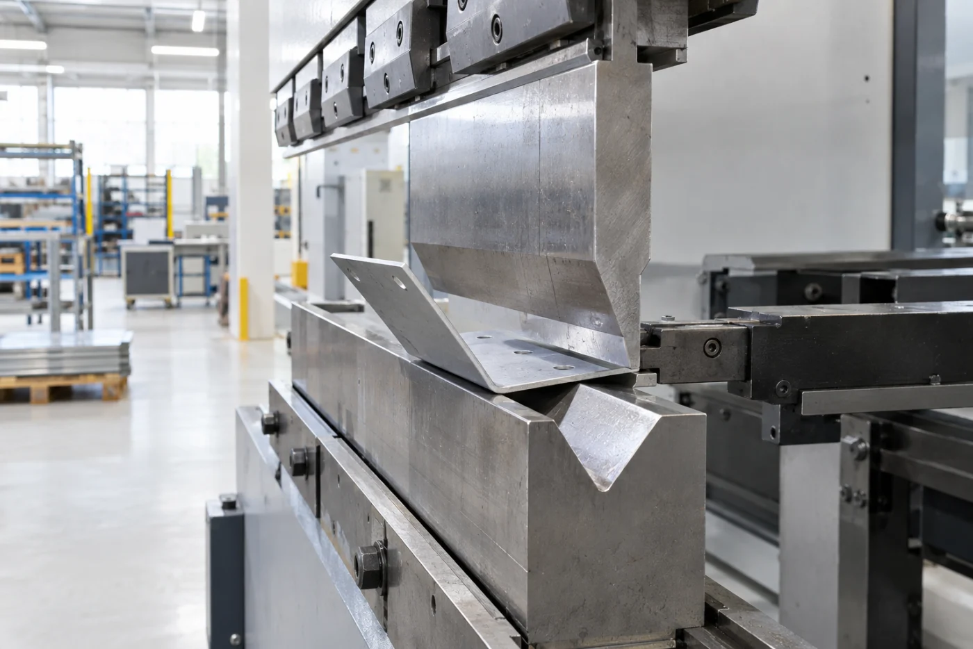 CNC press brake forming a precision sheet metal bracket